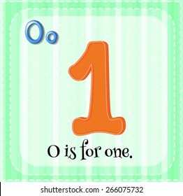Flashcard letter o is for one