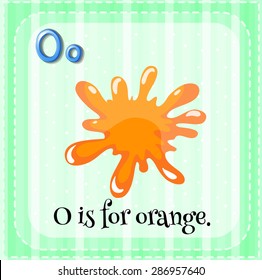 Flashcard letter O is for orange