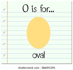 Flashcard letter O is for oval illustration