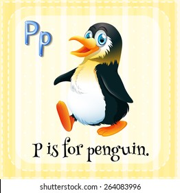 Flashcard letter P is for penguin