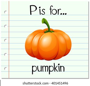 Flashcard letter P is for pumpkin