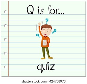 Flashcard letter Q is for quiz illustration