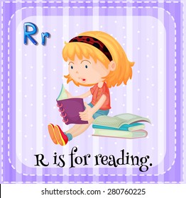 Flashcard letter R is for reading