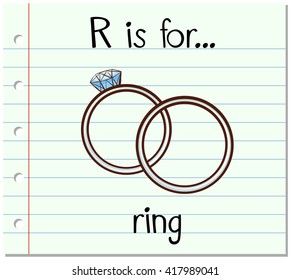 Flashcard Letter R Is For Ring Illustration