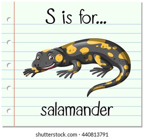 Flashcard letter S is for salamander illustration