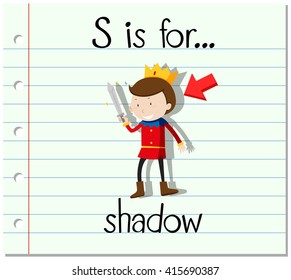 La letra de la tarjeta de presentación S es para la ilustración de la sombra