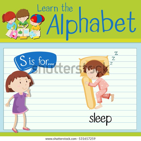 Flashcard Letter S Sleep Illustration Stock Vector (Royalty Free ...