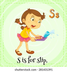 Flashcard letter S is for slip