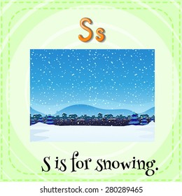 Flashcard Letter S ist zum Schneefall geeignet