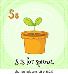 Flashcard letter S is for sprout