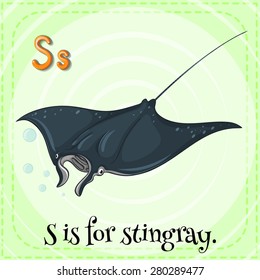 Flashcard letter S is for stingray