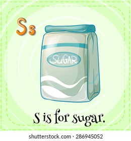 Flashcard letter S is for sugar