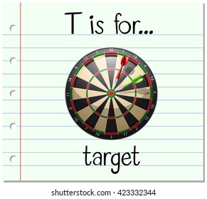 Flashcard letter T is for target illustration