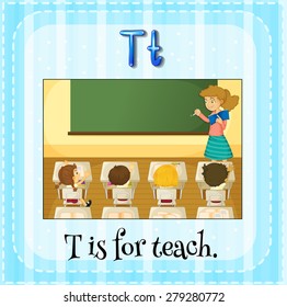 Flashcard letter T is for teach
