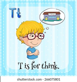 Flashcard letter T is for think