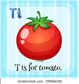 Flashcard letter T is for tomato