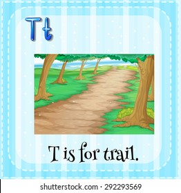 Flashcard letter T is for trail
