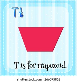 Flashcard letter T is for trapezoid