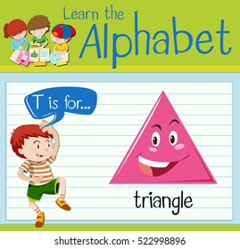 Der Flashcard-Buchstabe T ist für die Triangle-Illustration geeignet