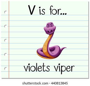 Flashcard Letter V ist für Violettgrafik geeignet