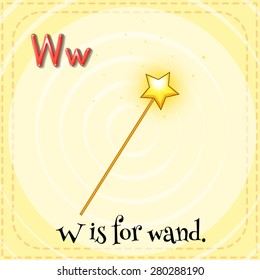  Flashcard letter W is for wand