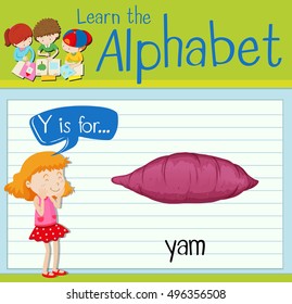 Flashcard letter Y is for yam illustration