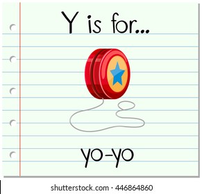 Flashcard letter Y is for yo-yo illustration