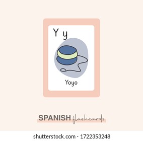 Flashcard letter Y is for "Yoyo" in Spanish