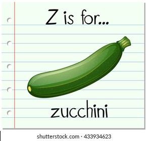 Flashcard letter Z is for zucchini illustration