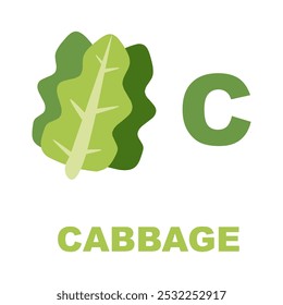 flashcard letters for kids, learn letters from C Cabbage