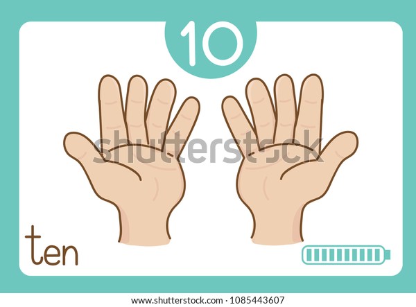 Flashcard Number 10 Stock Vector (Royalty Free) 1085443607 | Shutterstock