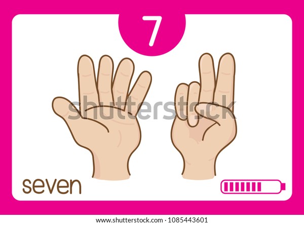 Flashcard Number 7 Stock Vector (Royalty Free) 1085443601