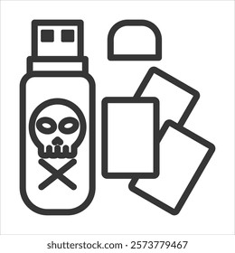 Flashcard Outline Icon Vector Illustration