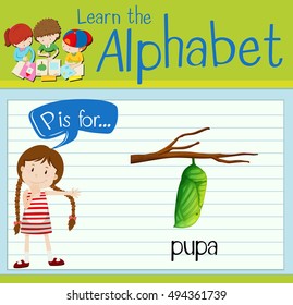 Flashcard P es para pupa