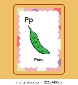 Flashcard Peas ist ein Vektorcartoon, süßes Doodle mit Flashcard Game. 
Geeignet für die Gestaltung von T-Shirts, Merchandise, Aufklebern, Shop-Logos usw. 