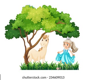 Flashcard of a princess with a horse