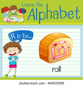 Flashcard R is for roll