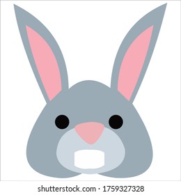 flashcard rabbit head cartoon character