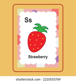 Flashcard Strawberry is a vector cartoon, cute doodle with Flashcard Game. 
Suitable for designing t-shirts, merchandise, stickers, shop logos, etc. 