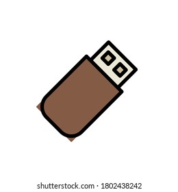 Flashcard technology icon. Simple color with outline vector elements of cabinet accessories icons for ui and ux, website or mobile application