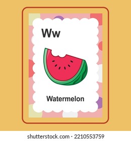 Flashcard Watermelon  is a vector cartoon, cute doodle with Flashcard Game. 
Suitable for designing t-shirts, merchandise, stickers, shop logos, etc. 