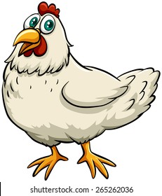 Flashcard de un pollo blanco