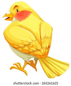 Flashcard eines gelben Vogels