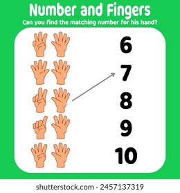 flashcards train children to match hand symbols with numbers. Good for children's motor skills to count and train children to focus
