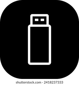 Flashdisk devices icon with black filled line outline style. technology, computer, equipment, usb, storage, memory, flashdisk. Vector Illustration