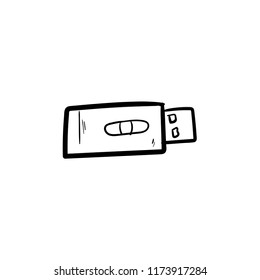 flashdisk  doodle icon vector 