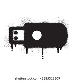 Flashdisk graffiti with black spray paint