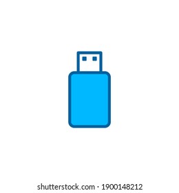Flashdisk icon in blue color style