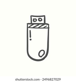 flashdisk icon, isolated handdrawn icon theme gadget