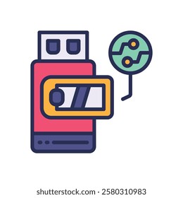 flashdisk icon. vector filled color icon for your website, mobile, presentation, and logo design.